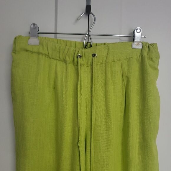 Ashley Stewart neon Green draw string elastic waist pull-on pants , size 12 - Picture 6 of 9